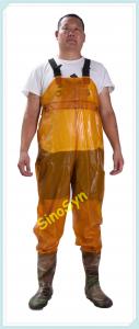 China FQW1903 Yellow Working Outdoor Fishing Safty Chest/ Waist Wading 0.8MM Oxford Pants with Rain Pants on sale