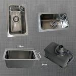 Single Basin Corner Kitchen Bathroom Sinks Stainless Steel With Drainer Water
