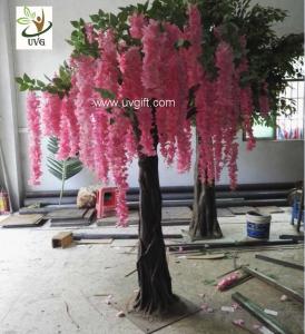 Wholesale UVG unique wedding ideas decorative small artificial wisteria blossom indoor silk trees for sale WIS019 from china suppliers