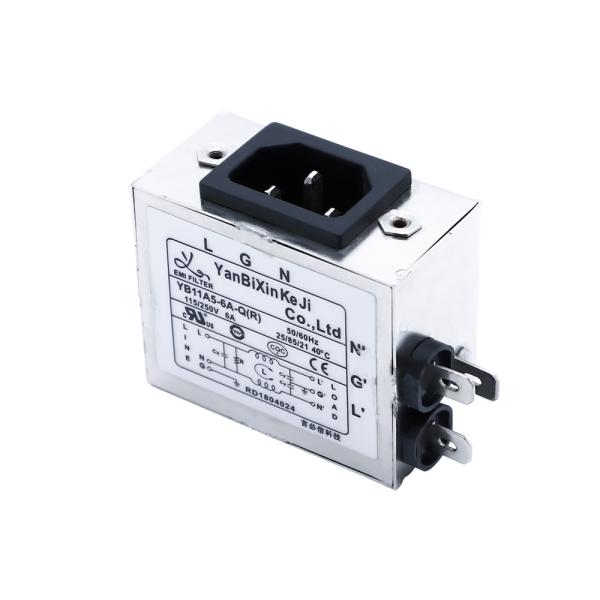 YB11A5-6A-Q IEC 320 Inlet Filter 6A Single Socket Filter For Home Appliacne