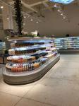 Semi Vertical Supermarket Open Display Fridge Round Island Refrigerator