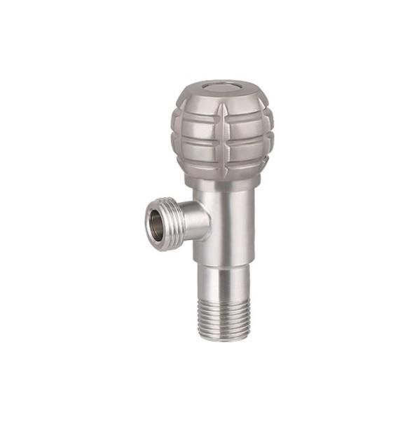Brushed Stainless Steel Angle Valve 1 Way Wash Basin Faucet Medium Temperature