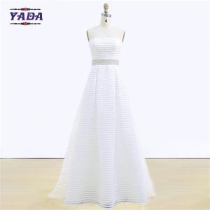 Wholesale Modern strapless a-line trailing off-shoulder traditional elegant bridal wedding dresses simple with beaded from china suppliers