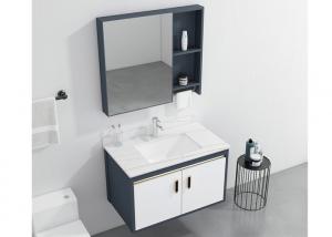 China Bathroom Wall Mounted White High Glossy Painting PVC Ceramic Basin Vanity With Mirror on sale