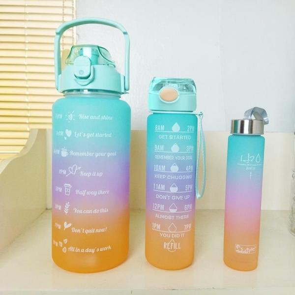 Humanized Design 550/750/1000ML Portable Plastic Water Bottle 1 Litre Gradient