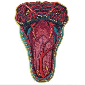 Wholesale OEM Handmade Sew On 100mm Snake Embroidery Patch Merrowed Border from china suppliers