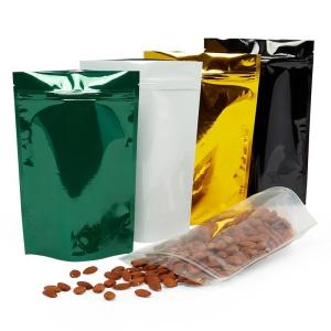 Wholesale Plastic Reusable Food Bags , Glossy Stand Up Pouches Various Color Available from china suppliers