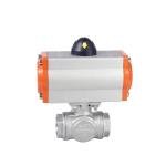 SS304/316 Hygienic Air Pneumatic Actuator Three Way Ball Valve with Tee Type
