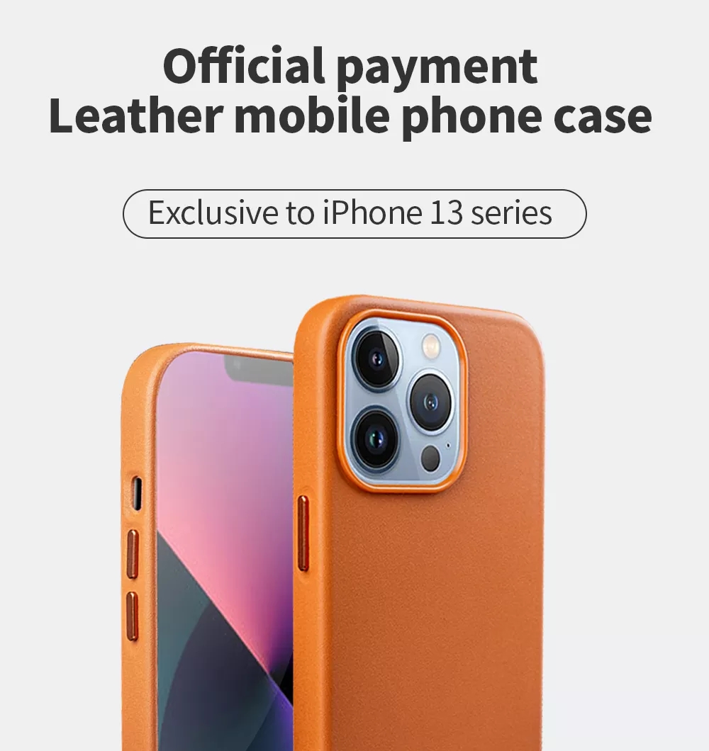 Anti-Drop Soft Original Cover Magnetic Wireless Charger Pu Leather Phone Case For Iphone 14 Pro Max