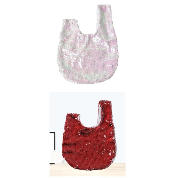 DIY LOGO Custom Sparkle Sublimation Sequin Tote Bag Cosmetic