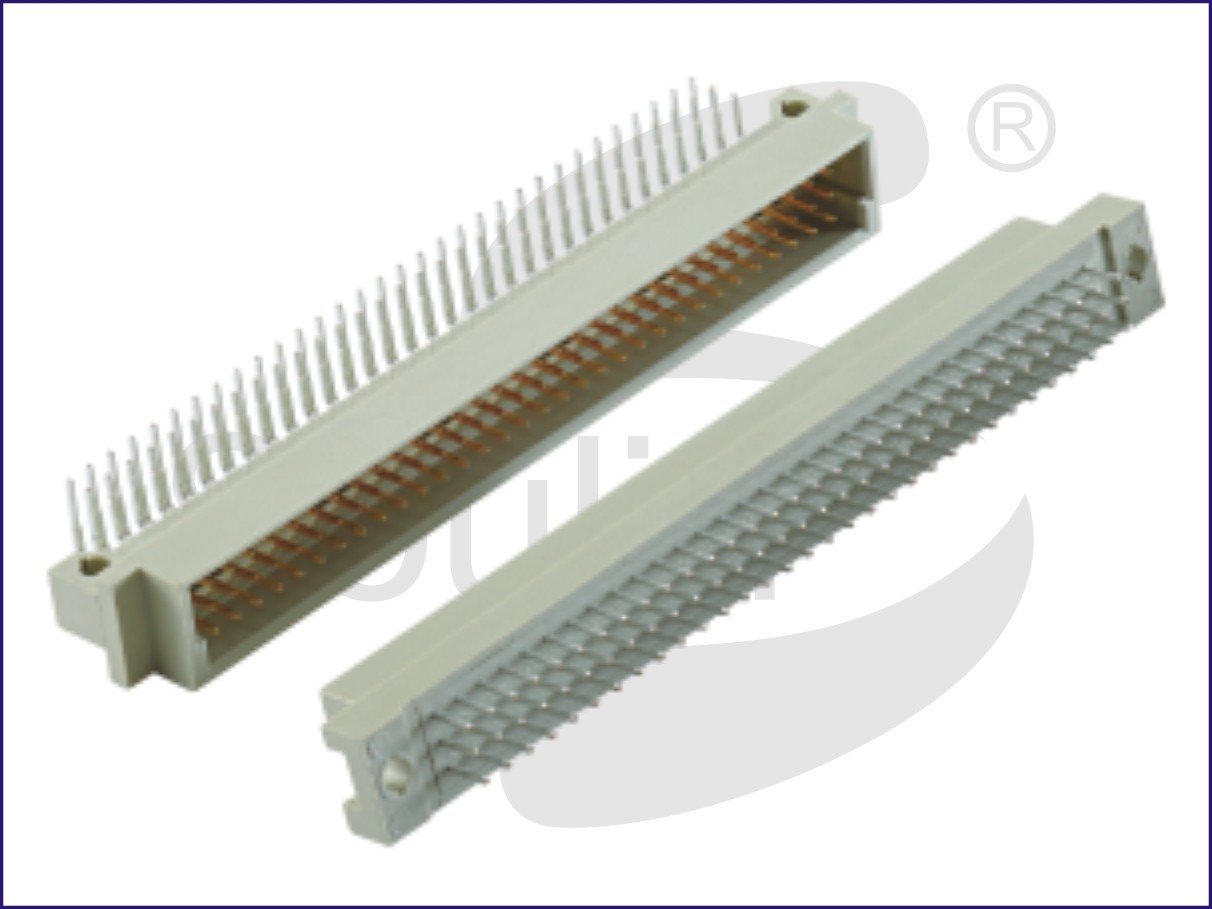 brass Gray PBT Din 41612 Connector Three Row Straight H11.5 PC4.0