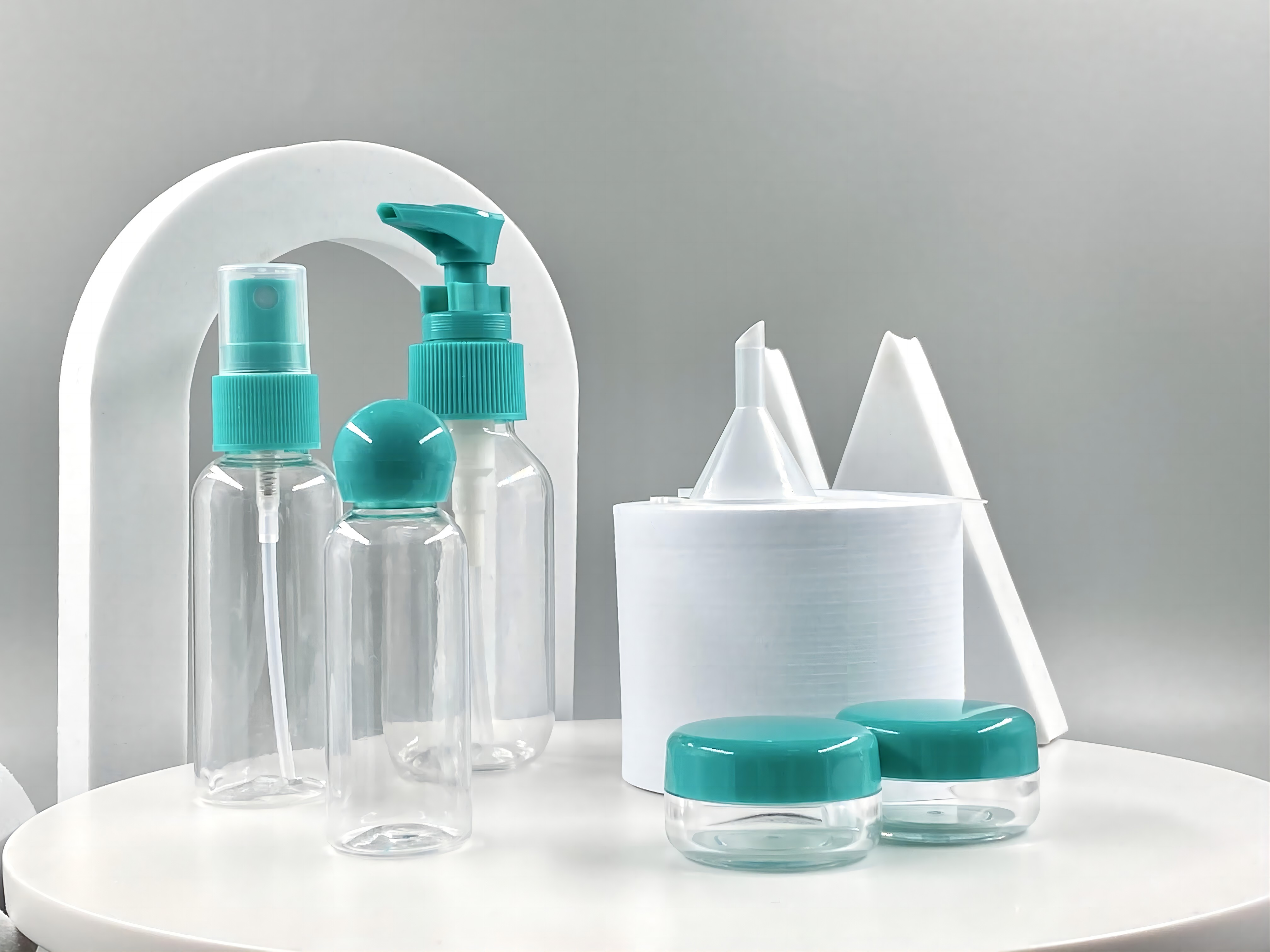 30ml 50ml 80ml PET Plastic Bottle with Pump Sprayer or Screw Cap and 10ml Cream Jar