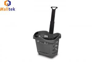 Wholesale Convenience Store folding Rolling Shopping Baskets With 2 Wheels from china suppliers