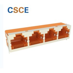 Modular Female 1×4 Tab Up Shielded RJ45 Jack