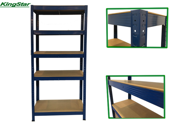 Durable 5 Tier Boltless Shelving , Safe Edge Post Boltless Metal Rack