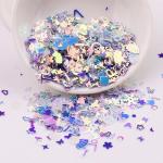 Fashionable Scissors Shell Key Hollow Four Corners Glitter Shaped Mixes Nail Art
