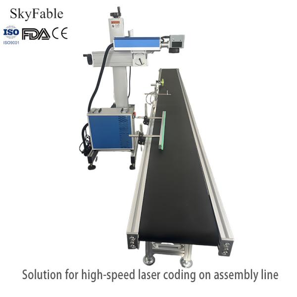 Metal Plastic Glass Flying Marking Machine Fiber Laser Engraving Machine Air