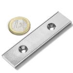 Industrial Grade N52 Square NdFeb Pot Magnet with Countersunk Hole and Nickel