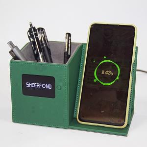 Wholesale OEM Green Wireless Charging Pen Holder With Mobile Phone Holder from china suppliers