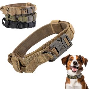 Wholesale User-Defined Logo Tactical Dog Collar with Metal Buckle and Nylon Material from china suppliers