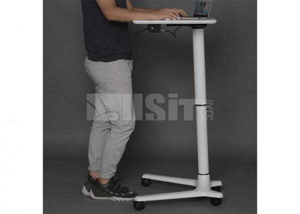 Quality White Pneumatic Adjustable Gas Lift Hydraulic Standing Table For Laptop for sale