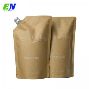 Wholesale Hot Stamp Finish Kraft Paper Liquid Stand Up Pouch With Spout For Juice Shampoo Liqud Filling from china suppliers