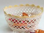 Stiffened Cotton Crochet Small Decorative Lace Doily Bowl Basket Handicraft