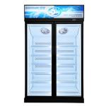 Two Glass Doors On The Upper Unit Display Freezer For Low-Temperature Frozen