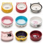 Cat Ceramic Pet Bowl Anti Vomiting Tilted With 4.5 Inch 6 Inch Size