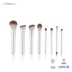 Wholesale 8pcs OEM ODM Travel Makeup Brush Set White Aluminium Handle from china suppliers