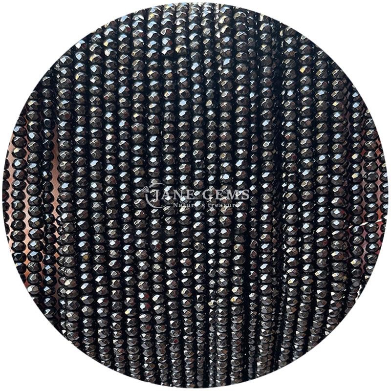 White Black Chalcedony Gems Bead Natural Crystal Faceted Abacus Shape Small Loose Bead Strands for Bracelets