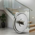 Rust-Resistant 201 Stainless Steel Handrails with Round Plate Cover for Glass