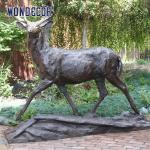 Real Size 3d Bronze Deer Sculpture Smooth Texture