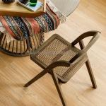 Stylish Morden Dining Fruniture Wooden Chair with Durable Rattan Seat and Back