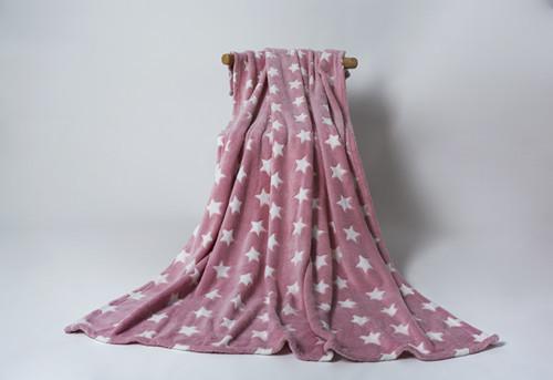 Soft Micro Plush Printed star Blanket For Queen Bed - All Seasons Lighweight