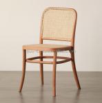 Durable Modern Design Style Wooden Rattan Backrest Leisure Rattan Dinning Chair