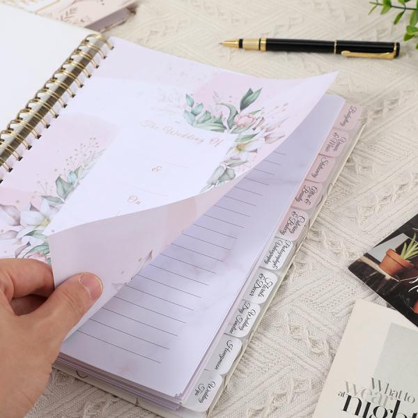 Custom Printing Hardcover Wedding Planner Notebook Spiral Binding Diary Journal Notebook