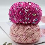 166 colors 55% Cotton 45% Paillette 3mm 6mm Sequin Yarn For DIY Crochet