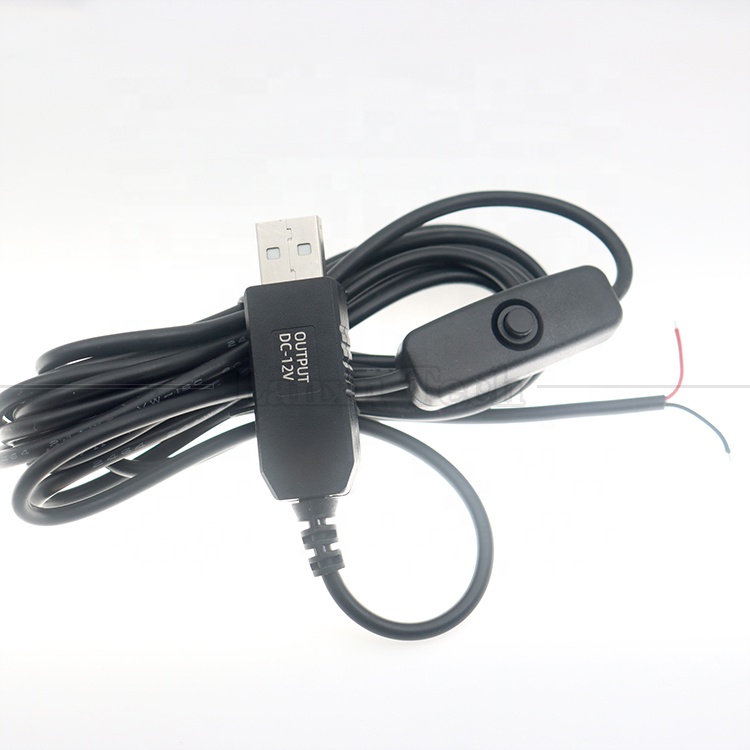 12V Led Strip Light Power on off Switch USB Connector to Open Wire Converter Charge Cable
