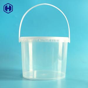 China Single Handle Transparent Plastic Bucket PP Round Cover  Yogurt Packing on sale