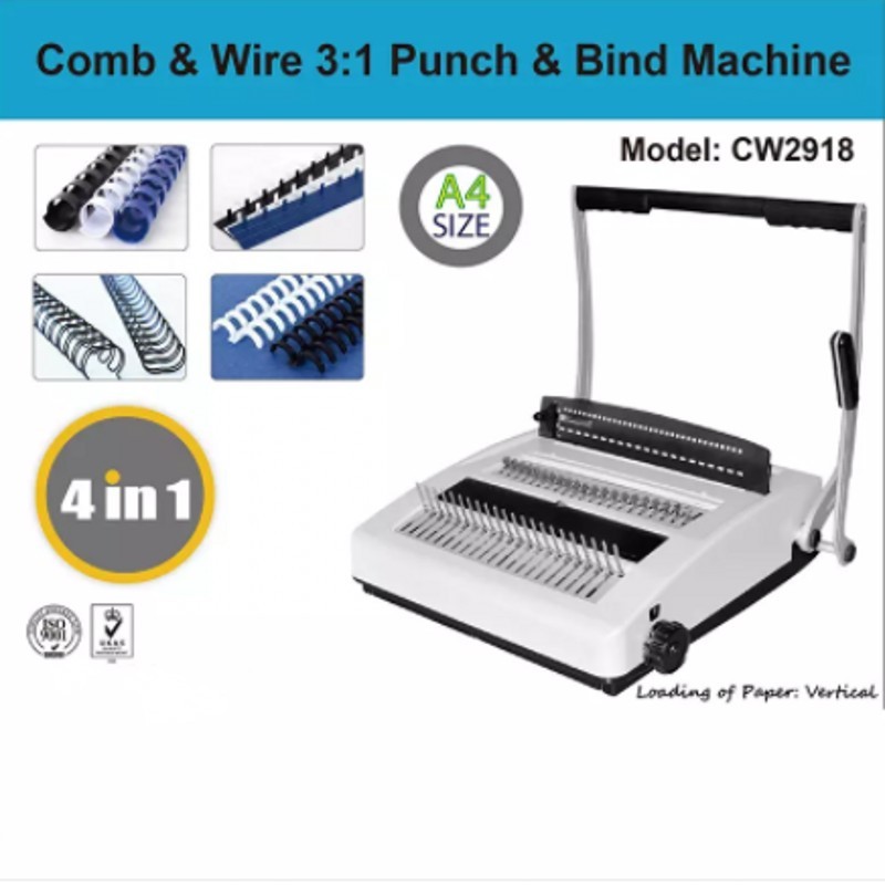 Portable 500 Sheets 330mm Paper Coil Binding Machine