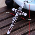 Women's and Men's Gothic Style 925 Silver Cross Pendant Necklace with Sandalwood