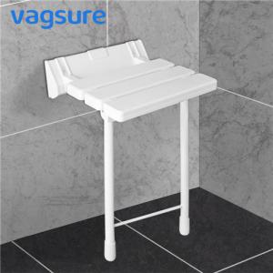 China Eldly Waterproof Folding Shower Seat With Legs Max Load 130kg White Color on sale
