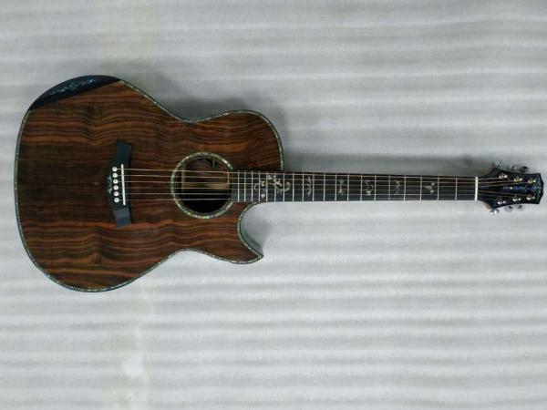 AAAA handmade all Solid ebony wood single cut guitar 14 frets imported wood