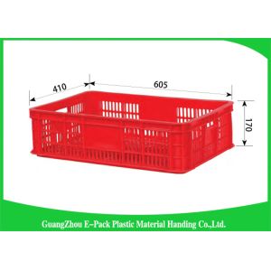 Wholesale Economic Plastic Stacking Crates , Recyclable Industrial Plastic Crates Space Saving from china suppliers