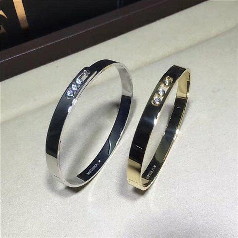 Luxury jewelry Luxury Jewelry Three drill sliding bracelet 18k white gold yellow gold rose gold diamond bracelet