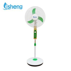 Wholesale Energy Saving Adjustable Floor Fan 16 Inch AC/DC 12V/220V With Led Light from china suppliers