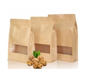 Wholesale Food Grade Moisture Proof Resealable 1Kg Customized Brown Packaging Paper Flour Bags With Zipper Tear Notch from china suppliers