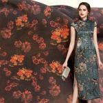 Custom Printed Sandwashed 27mm Silk Crepe De Chine Fabric Pure Silk Brocade
