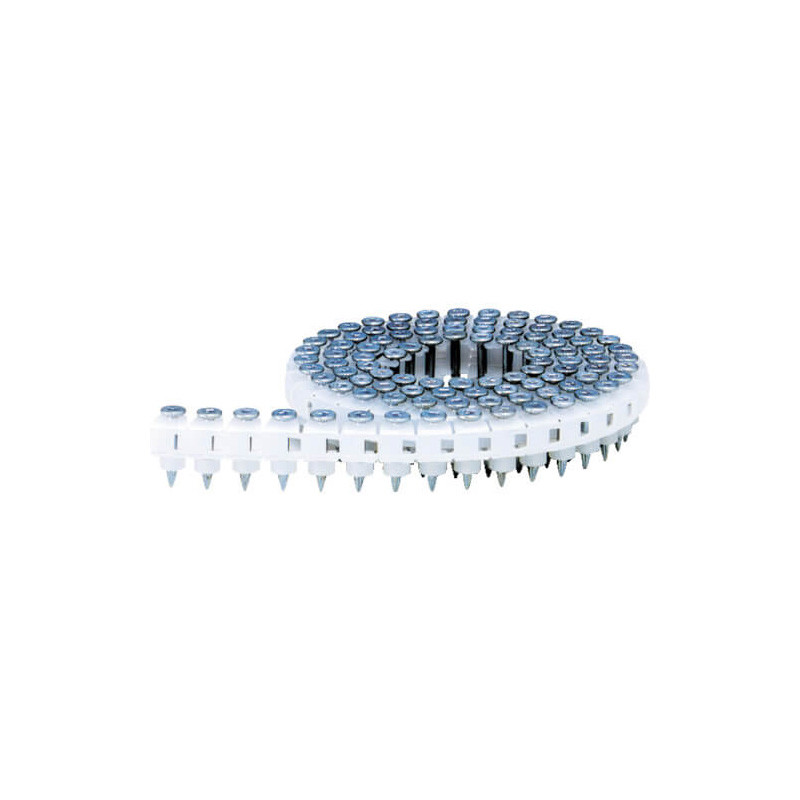 HN25C Plastic Collated Coil Nails 2.5 X 22mm Screw Shank Nails Electro Galvanized
